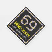 69誕生日:フローラ花数名前をカスタムする スタンダードランチョンナプキン (角)