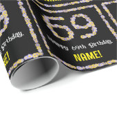 69誕生日:フローラ花数名前をカスタムする ラッピングペーパー (ロールコーナー)