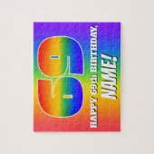 69誕生日— 数々の – 色のレインボーパターン「69」 ジグソーパズル (縦)