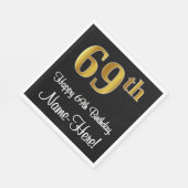 69誕生日～豪華エレガントなフェイク金ゴールドルック# スタンダードランチョンナプキン (角)