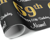 69誕生日：豪華エレガントなフェイク金ゴールドルック# ラッピングペーパー (ロールコーナー)