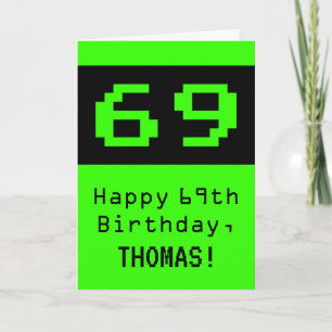 69誕生日: Nerdy / オタク系のスタイル"69"と名前 カード