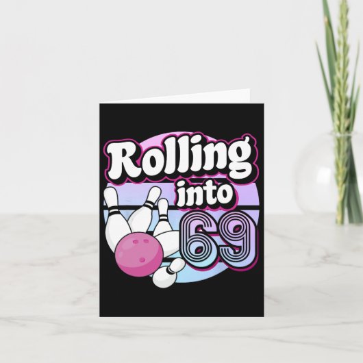 69転がボーリング69誕生日 カード (正面)
