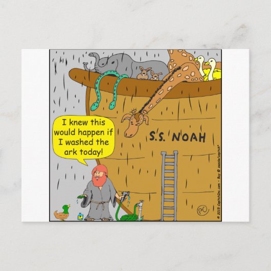 692 Noah washs ark cartoon ポストカード (正面)