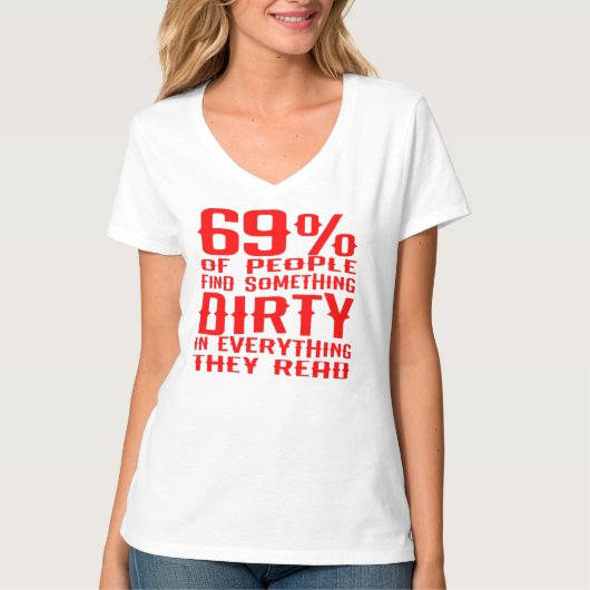69%の人が何でも汚いものを見つける Tシャツ (正面)