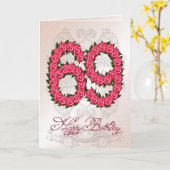 69th誕生日カード(バラと離れ付) カード (黄色い花)