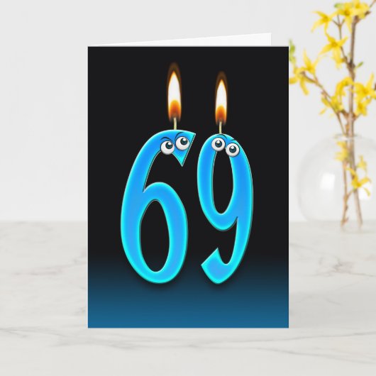 69th誕生日キャンドル カード (黄色い花)