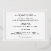 69th誕生日パーティー:アールデコの外観"69"と名前 箔招待状 (裏面)