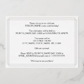 69th誕生日パーティー:アールデコ見る"69",名前と 箔招待状 (裏面)