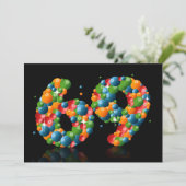 69th Birthdayパーティー、バブルとボール 招待状 (スタンド正面)