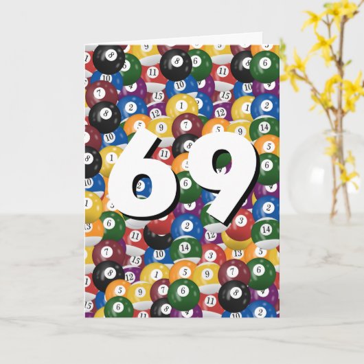 69th Birthday Billiard Ball Collection カード (黄色い花)