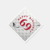 69th Birthday Golf Ball and Club スタンダードカクテルナプキン (角)