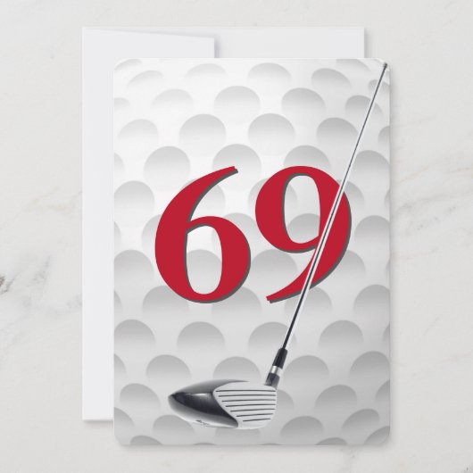69th Birthday Golf Theme Party 招待状 (正面)