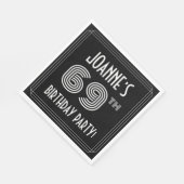 69th Birthday Party:アールデコスタイル+名前をカスタムする スタンダードランチョンナプキン (角)