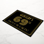 69th Birthday Party —アールデコスタイル「69」 +名前 箔招待状 (回転した状態)