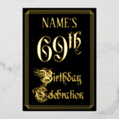 69th Birthday Party – スクリプファンシート&名前をカスタムする 箔招待状 (正面)