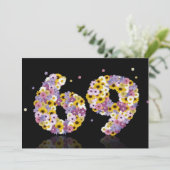 69th Birthday party,花の文字 招待状 (スタンド正面)