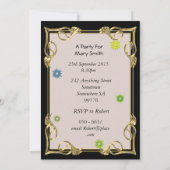 69th Birthday party,花の文字 招待状 (裏面)