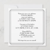 69th Birthday Party: Art Deco Style w/ Custom Name 招待状 (裏面)