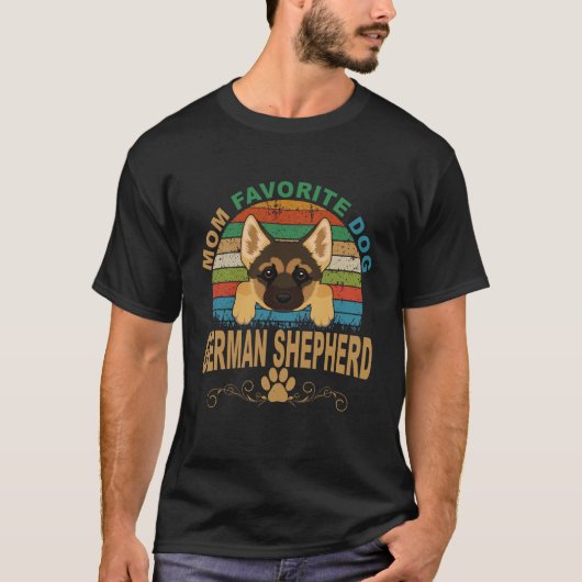 6 お母さんのお気に入りの犬 ジャーマンシェパード Tシャツ (正面)