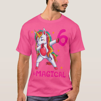 6 と魔法少女 6歳の誕生日 ユニコーン 6歳 Tシャツ