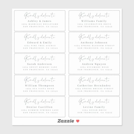 6"または8"でゲスト住所 シールへの注文を配信！ シール (シート)