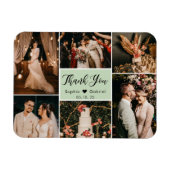 6 エレガントPhoto Collageの結婚Thank You Magnet マグネット (横)
