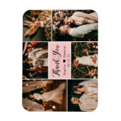 6 エレガントPhoto Collageの結婚Thank You Magnet マグネット (縦)