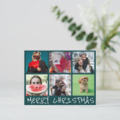 6 シンプルInstaフォトコラージュメリークリスマス ポストカード (スタンド正面)