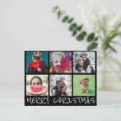 6 シンプルInstaフォトコラージュメリークリスマス ポストカード (スタンド正面)