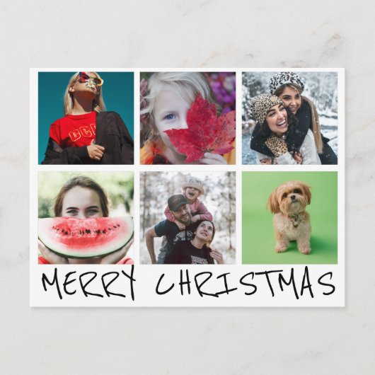 6 シンプルInstaフォトコラージュメリークリスマス ポストカード (正面)