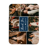6 スタイリッシュPhoto Collageの結婚Thank You Magnet マグネット (縦)