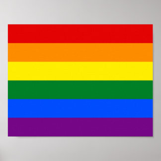 6-ストライプLGBTゲイプライドレインボー国旗 ポスター