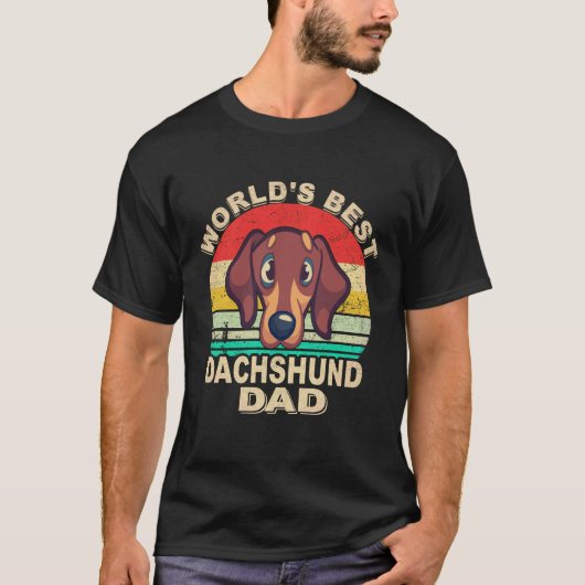 6 ダックスフンドのパパ ヴィンテージ Tシャツ (正面)