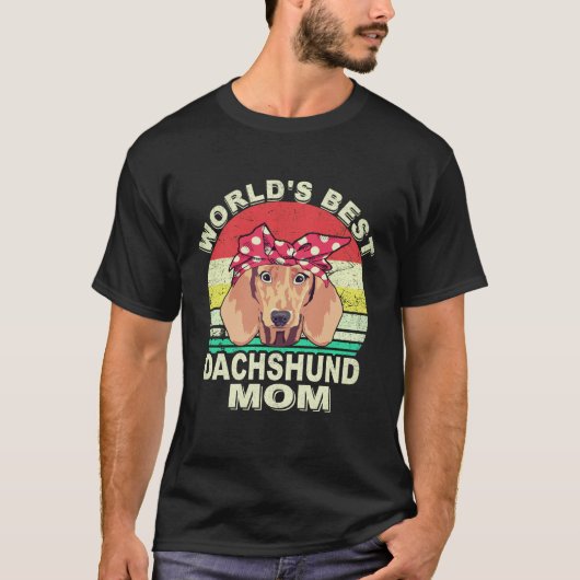 6 ダックスフンドの世界一のパパ ヴィンテージ Tシャツ (正面)