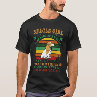 6 ビーグル ガール - 魂 - 炎 - ハート - T Tシャツ