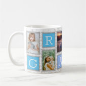 6 – フォトコラージュベビー&おばあちゃんの家族のプレゼント コーヒーマグカップ (左)