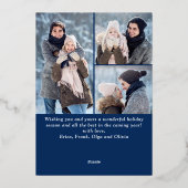 6 フォト シンプル エレガント スパークル クリスマス ゴールド 箔シーズンカード (裏面)