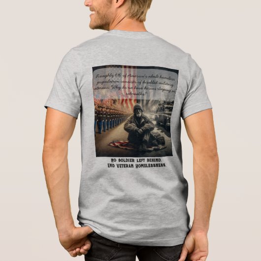 "6" ホームレス退役軍人認識 トライブレンドTシャツ (裏面)