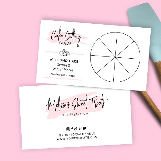 6"ラウンドイベントケーキ切断指示図 エンクロージャーカード