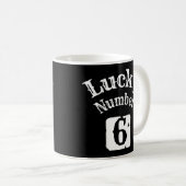 6 – ラッキーナンバー6 コーヒーマグカップ (正面右)