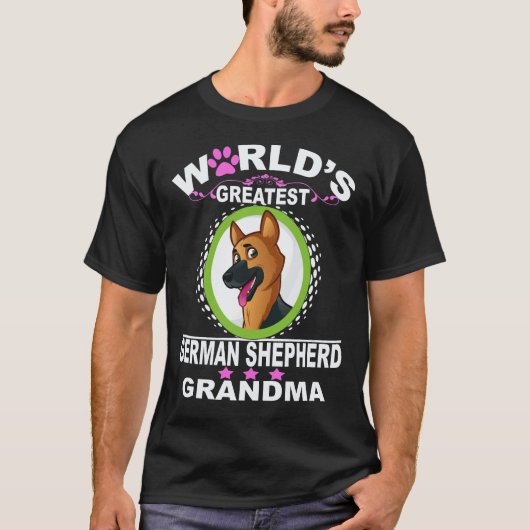 6 世界最高のジャーマンシェパードの祖母 ドイツ Tシャツ (正面)