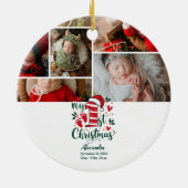 6 写真入り キャンディケーン 赤ちゃんの1stクリスマス セラミックオーナメント (裏面)