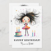 * 6 写真 名前 誕生日 カード パーソナライズ ファンシー (正面/裏面)