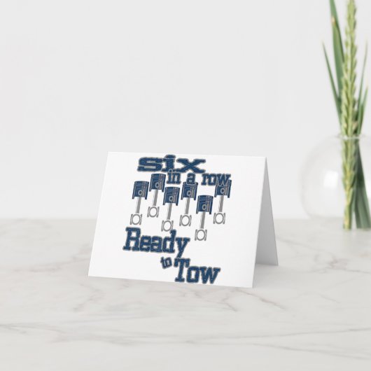 6 列のディーゼルトラックを引っ張る準備ができた父の日のギフト カード (正面)