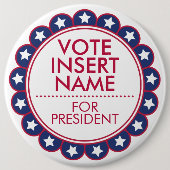 6"投票選カスタム択キャンペーンの大きなボタン 缶バッジ (正面)