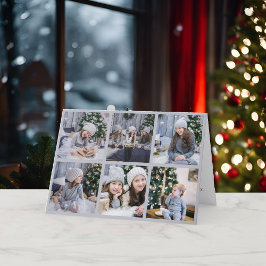 6 枚子供の写真のクリスマスギャラリーグレー シーズンカード