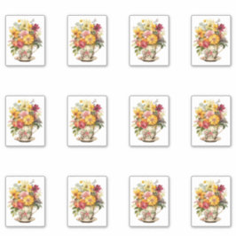 6 花のカップ シール