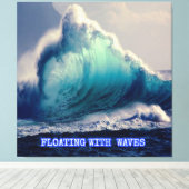 6.青い海波，海愛好家の贈り物，ヴィンテージ愛 キャンバスプリント (インサイチュ (ウッドフロア))