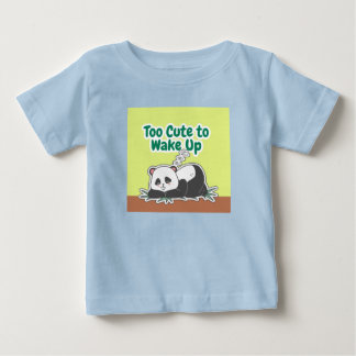 6~12ヶ月の赤ちゃんのための青いパンダのキャラクターTシャツ ベビーTシャツ